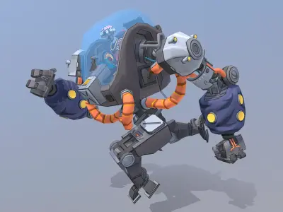 URBAN SCIFI MODIFIED LARGE ROBOT RUN 3D model