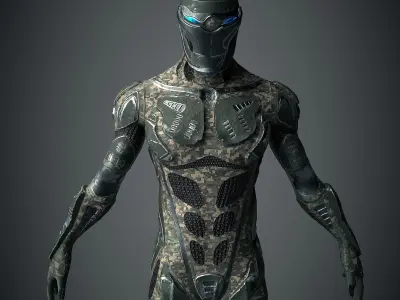 Future Warrior PBR Low-poly 3D model