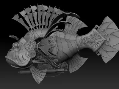 Steampunk  Lionfish 3D model