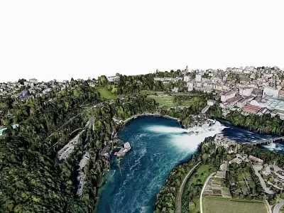 Rhine Falls Low-poly 3D model