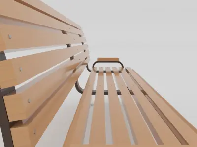 Bench park Low-poly 3D model order