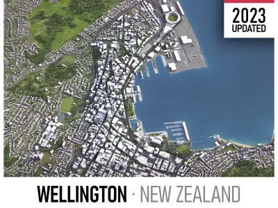 Wellington - 3D City Model Low-poly 3D model