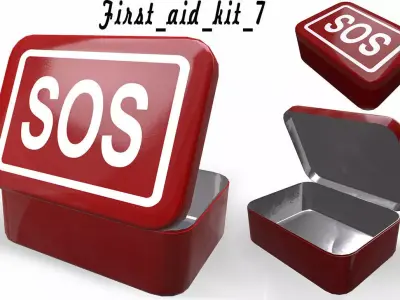 First aids kit 7 Low-poly 3D model