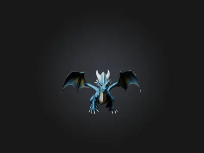 Realistic Storm Dragon Model Low-poly 3D model