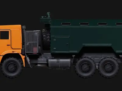 Kamaz Truck Low-poly 3D model