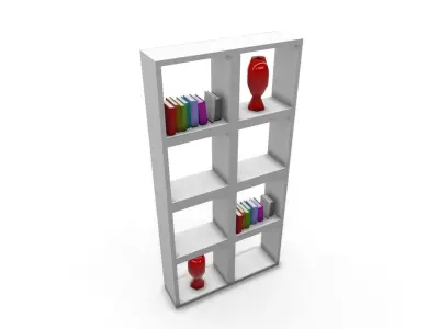 Decorated Shelve Medium SHC Quick Office LM Low-poly 3D model