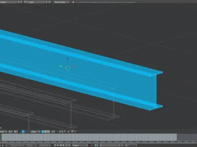 Steel Sections Collection HEA and IPE Low-poly 3D model