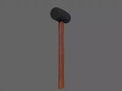 PBR Rubber Mallet Hammer Wood2 Low-poly 3D model