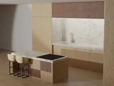 Kitchen Free 3D model 2