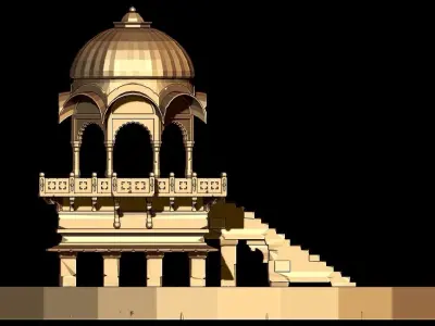 old hindu temple 3D model