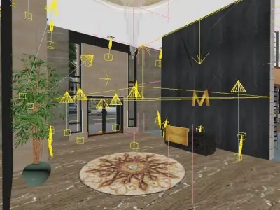 Five Star Hotel Buffet Entrance 3D model