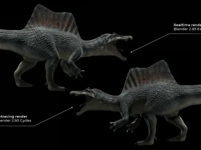 Spinosaurus Dinosaur Low-poly 3D model