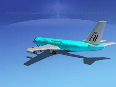 Boeing 707 Braniff 3D model