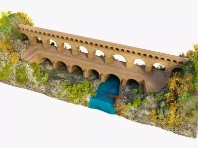 Pont du Gard 3D model