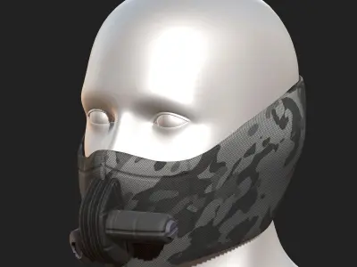 Gas mask helmet scifi fantasy armor hats military Low-poly 3D model