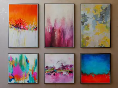 Collection of paintings abstract art part 11 3D model