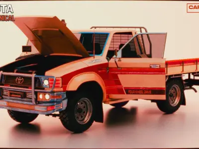 Toyota F70 Technical pickup Low-poly 3D model