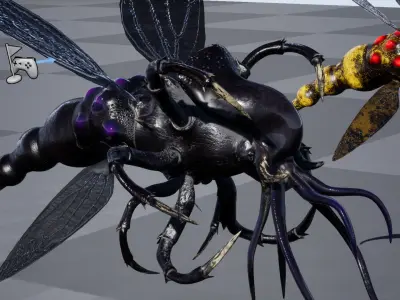 Flying insect remastered Low-poly 3D model