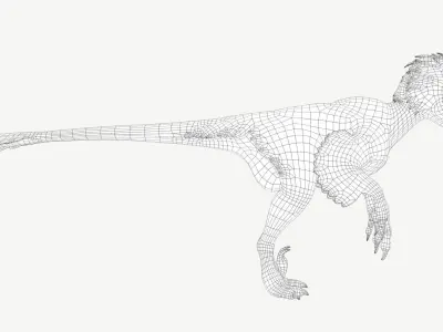 Deinonychus dinosaur Low-poly 3D model