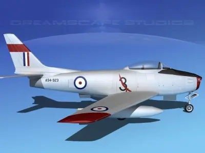 North American F-86 Sabre Jet RAAF 2 3D model