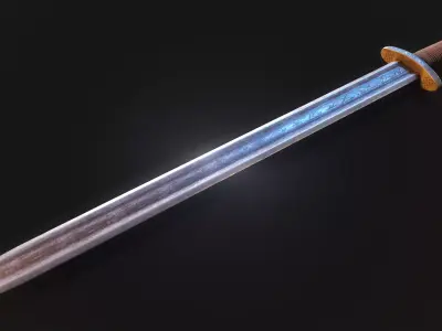 Viking Sword Low-poly 3D model