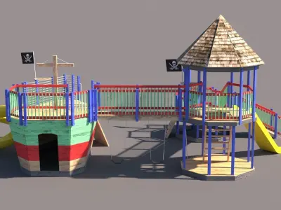 playground pirate ship Free 3D model