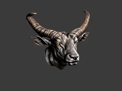 Bull Animal Head Low-poly 3D model