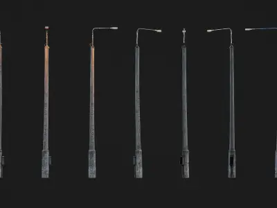 Old street light 05 Free 3D model