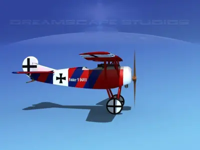 Fokker DVIII V06 3D model