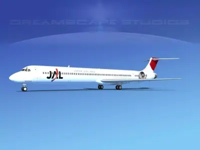 McDonnell Douglas MD-90 Japan Airlines 1 3D model