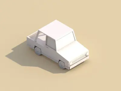 Cartoon Low Poly Toy Car Free low-poly 3D model