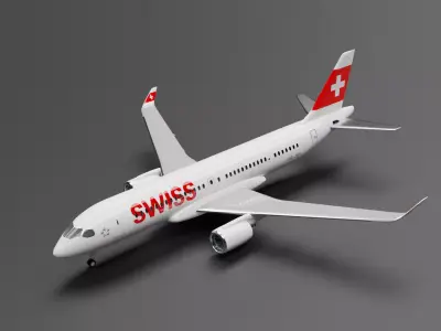 Airbus A220-300 Swiss Livery 3D model