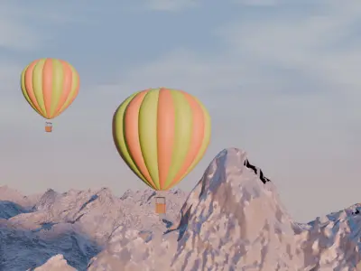 Pastel Flight Low-poly 3D model