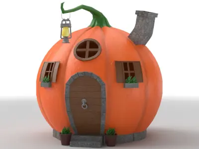 Cartoon Pumpkin House 3D model