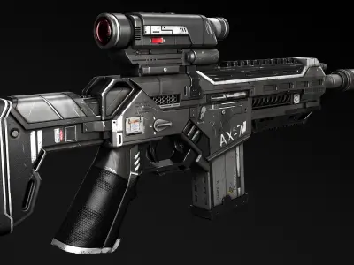 AX-7 Assault Rifle 3D model
