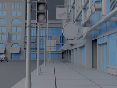 3d commercial building 3D model