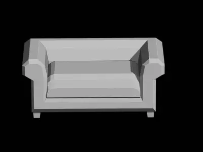 Classic Club Armchair lowpoly Free low-poly 3D model