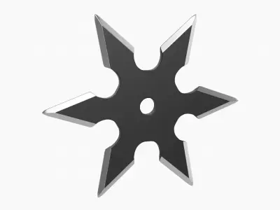 Shuriken ninja throwing knife 03 3D model