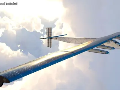 Solar Cargo Airplane Blue 3D model