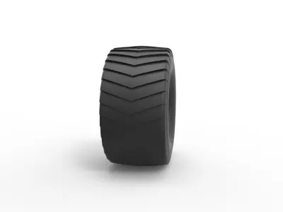 Pulling truck tire Scale 1 to 10 3D print model