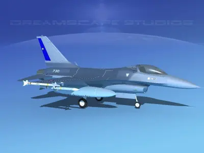 Gen Dyn F-16A Falcon V25 Chile 3D model