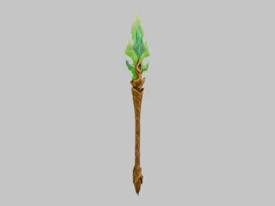 Nature Dryad Spear Low-poly 3D model