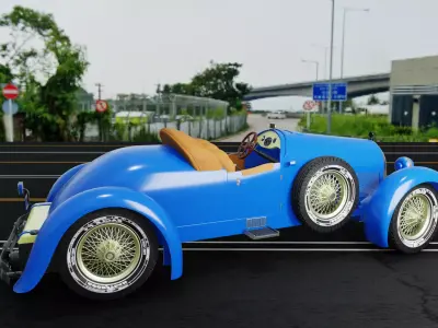 Stylized Classic Car Free Game Asset Free low-poly 3D model