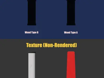 Ground Crew Marshalling Wands for Airports Low-poly 3D model