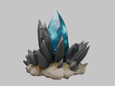 Realistic Mystical Crystal Formation 3D Model Low-poly 3D model