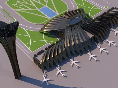 0192 - Airport Building 3D model