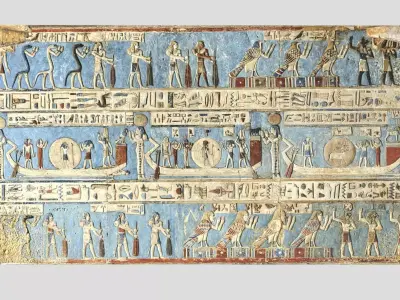 Relief of ancient egypt-Dendera Low-poly 3D model
