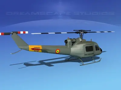 Bell UH-1B Iroquois Bolivian Army 3D model