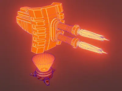 Sci-fi turret Low-poly 3D model