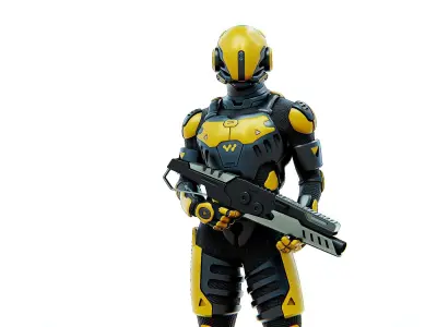MECHA SOLDIER-G Rigged for Unreal Engine - Unity - MIXAMO  3D model